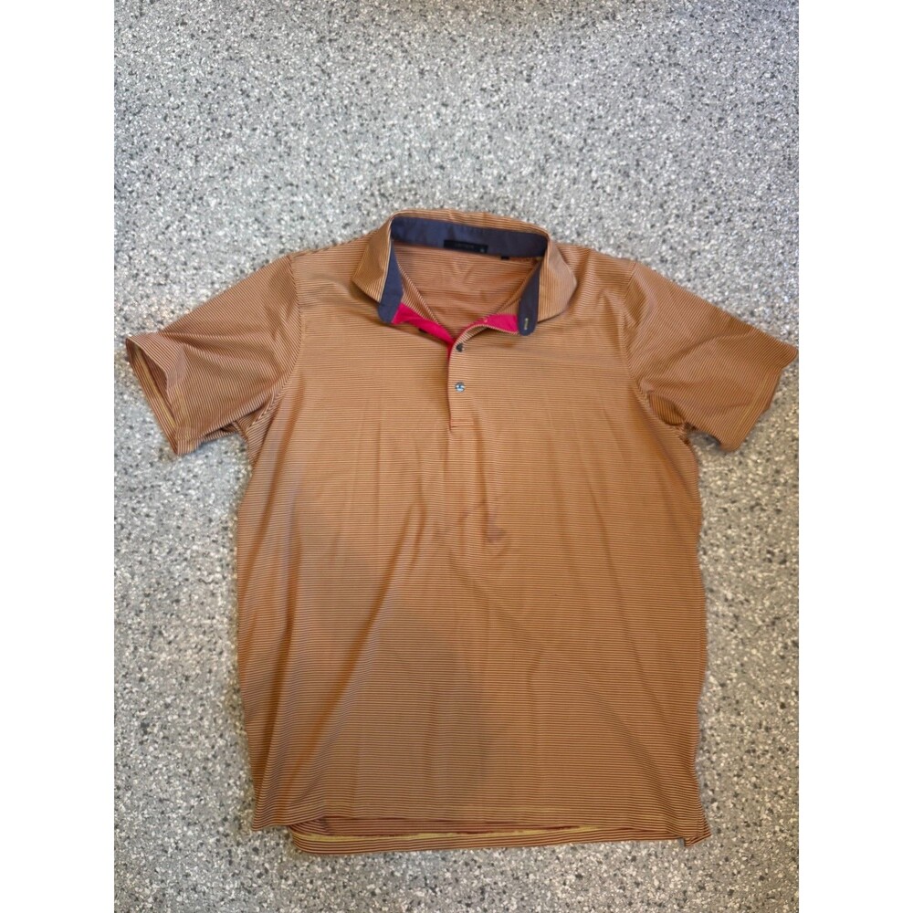 Greyson Red/Yellow Striped Golf Polo Size XL
